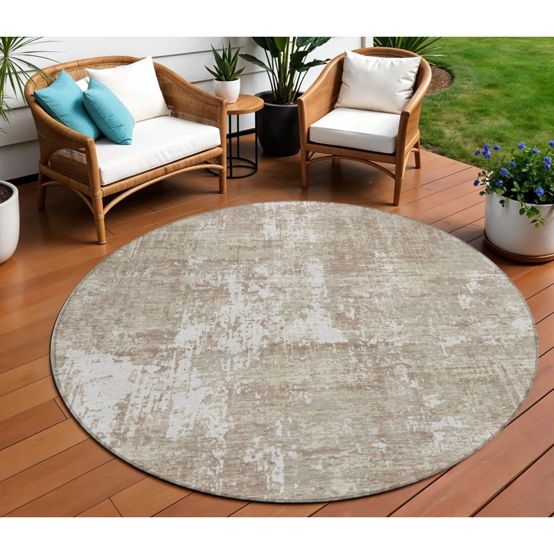 Tapis rond 8 po Taupe