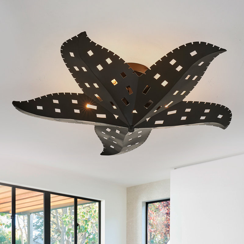5-Light Metal Flush Mount Ceiling Light Dia 24 Inch