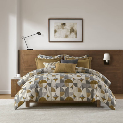 Ensemble d'édredon surdimensionné pour très grand lit 9 pièces en jacquard Cirque Gold