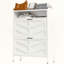 White Metal Shoe Cabinet with Flip Drawers