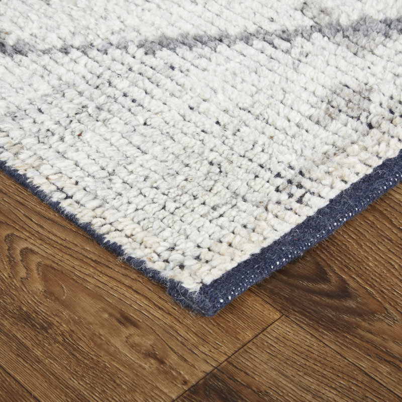 Alford Wool Abstract Area Rug in Gray, Rectangle 8'6" x 11'6"