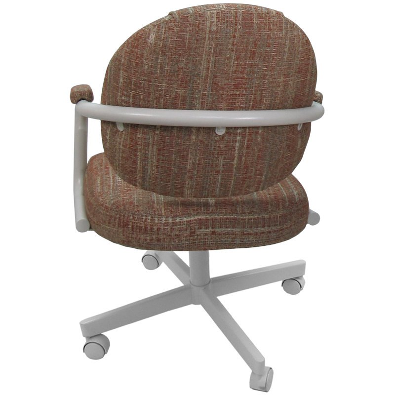 Chaise avec accoudoirs Lakiah, Blanc, Mahogany