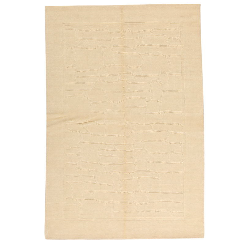 Tapis beige noué à la main de haute qualité