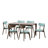 Jenan 6 - Person Four Leg Dining Set-288621304-288621298-288621297