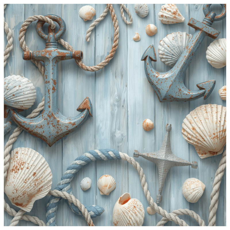 Housses de couette Rustic Nautical Decor, Lit simple
