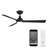 Gage Matte Black 3-Blade LED Smart Ceiling Fan With 2700K-3000K-4000K-5000K Selectable LED Light Kit and Remote Control Included, Works With Alexa and iOS or Android App-116690855-116690853