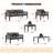 7 Piece Aluminum Patio Furniture Set, Modular Outdoor Conversation Set With Thick Cushions For Patio, Balcony, Backyard
