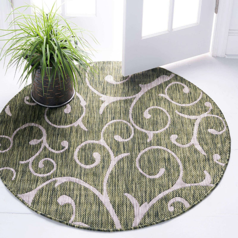 Tapis d'extérieur couleur Kona Moss, Rond 4 pi