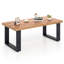 Table d'appoint de style campagnard 47 po avec plateau de table épaissi et texture de bois naturel