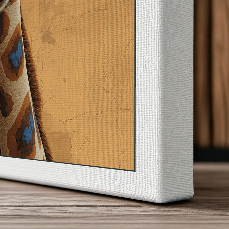 Giraffe in Geometry Modern - Wrapped Canvas, 30x20 - 76.2 x 50.8 cm, White Border