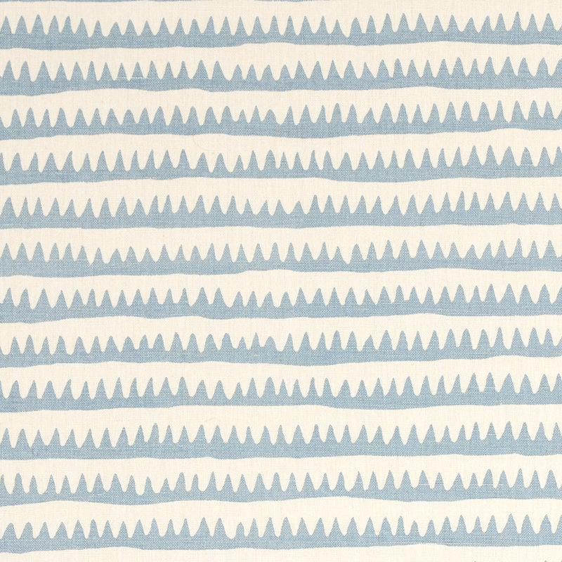 Tissu rayé imprimé à la main Corfu, Bleu