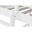 Lit superposé simple au-dessus d'un lit simple avec glissière, échelle, porte, barrières de sécurité, lit superposé en bois de pin massif, blanc-1386522714