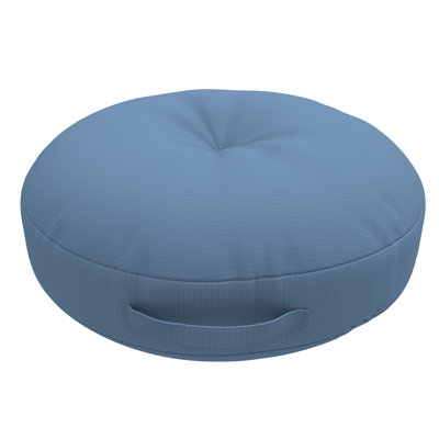 Indoor/Outdoor Floor Pillow, 24 Inch Circular Cushion Cover with Insert