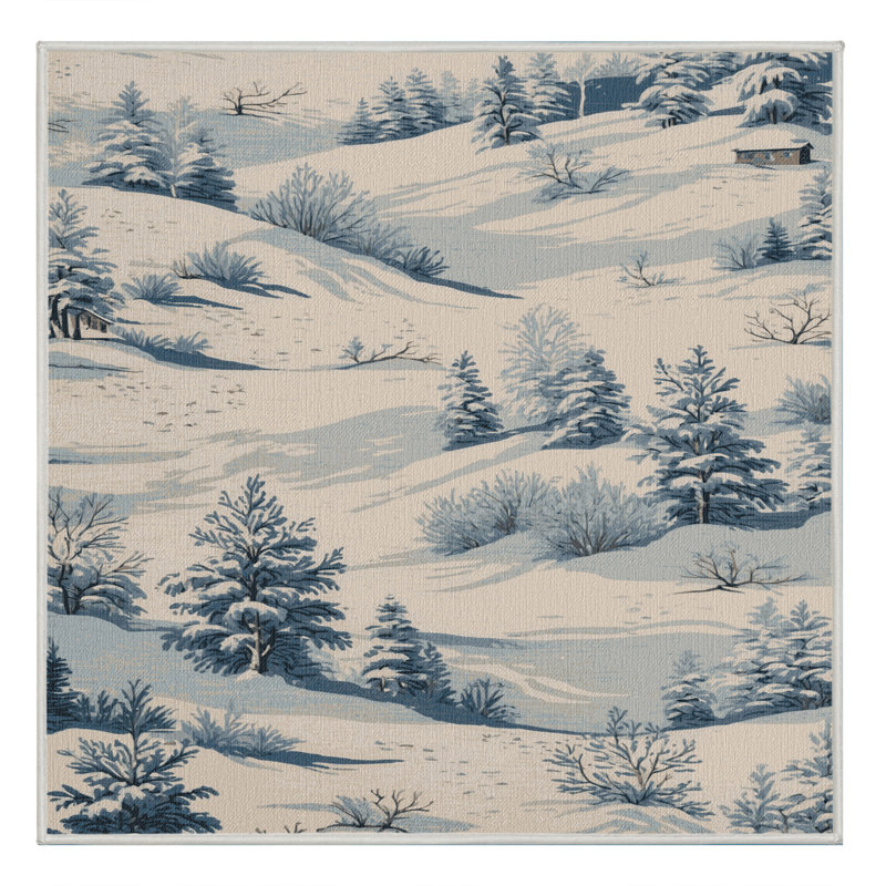 Tapis beige français lavable à la machine, Carré 6 pi