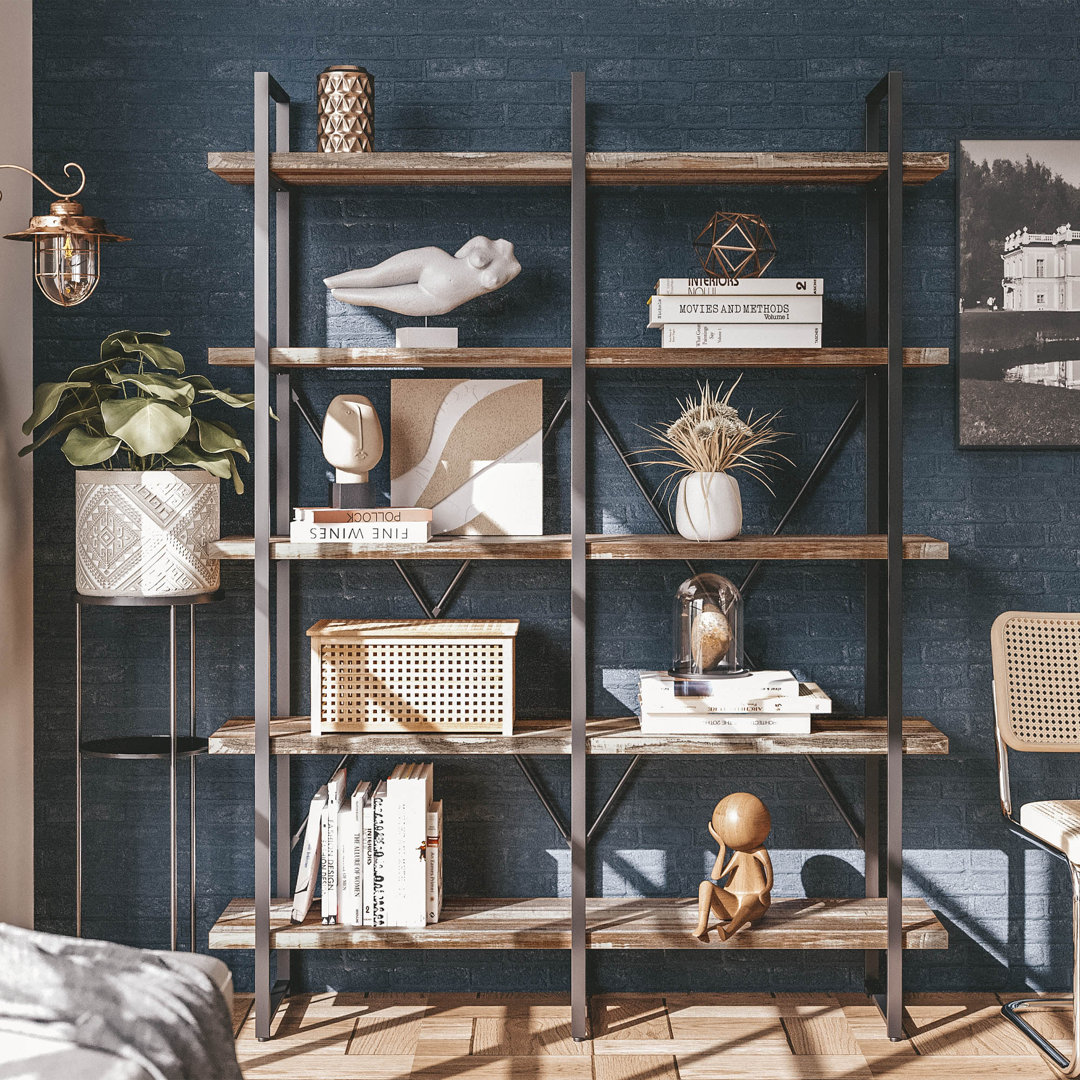 Wynot 70 H x 53.1 W Bookcase Double Wide 5 Tiers 17 Stories 