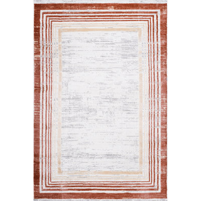 Tapis brun / noir 8X10 - sans perte de poils, teinture, chambre de bébé surélevée, dortoir, chambre à coucher élégante avec bordure en étude convenable, bureau personnel, salon,