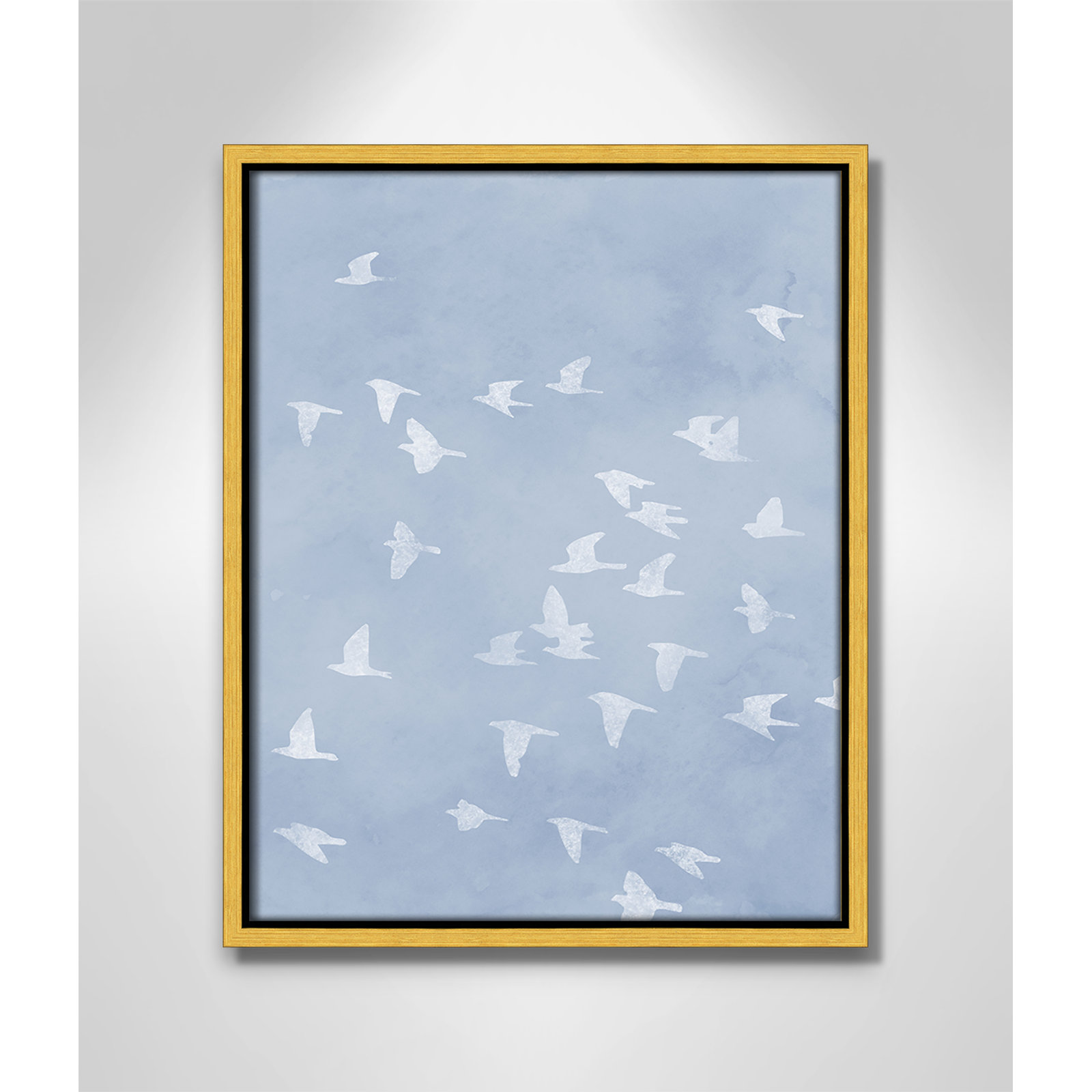 Flying Friends Print by Marcus Prime, 12.5'' W x 15.5'' H, Gold Floater