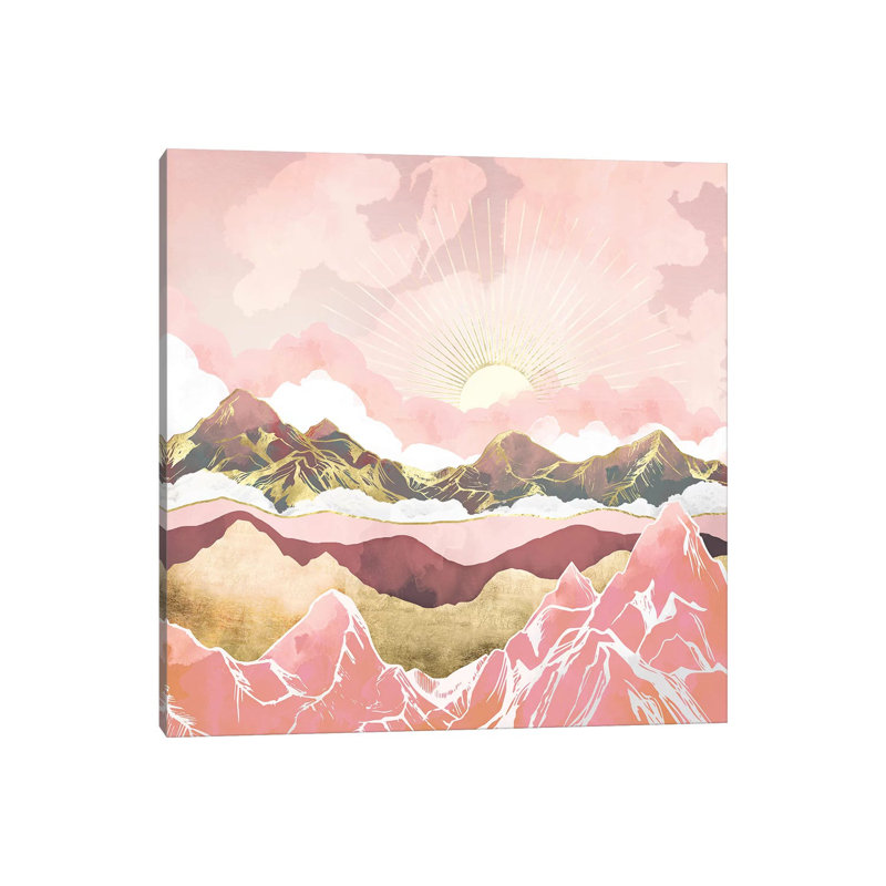 Blush Summer Sunrise - impression d'art graphique, Aucun mat, Toile tendue, H 12 po x l 12 po x P 1,5 po