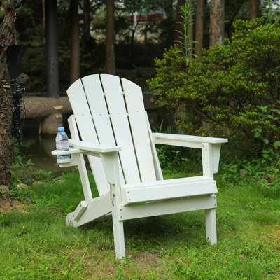 Chaise Adirondack pliante en PEHD avec porte-gobelet double, chaise de patio