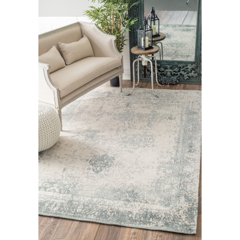 Tapis bleu abstrait Noles, Rectangle 5 pi x 8 pi