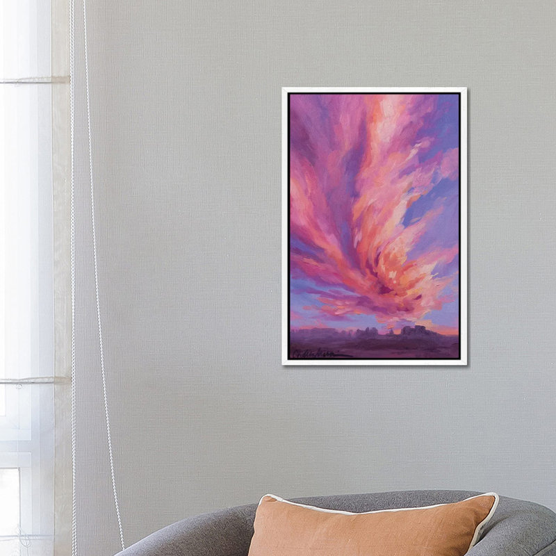 Magic In Monument Valley by Andrea Fairservice - Painting on Canvas, 66.04 cm H x 45.72 cm W, White Framed