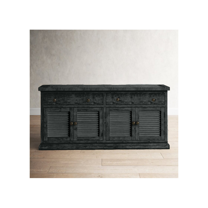 Rustic 80" Sideboard Buffet with shutter doors, Gray