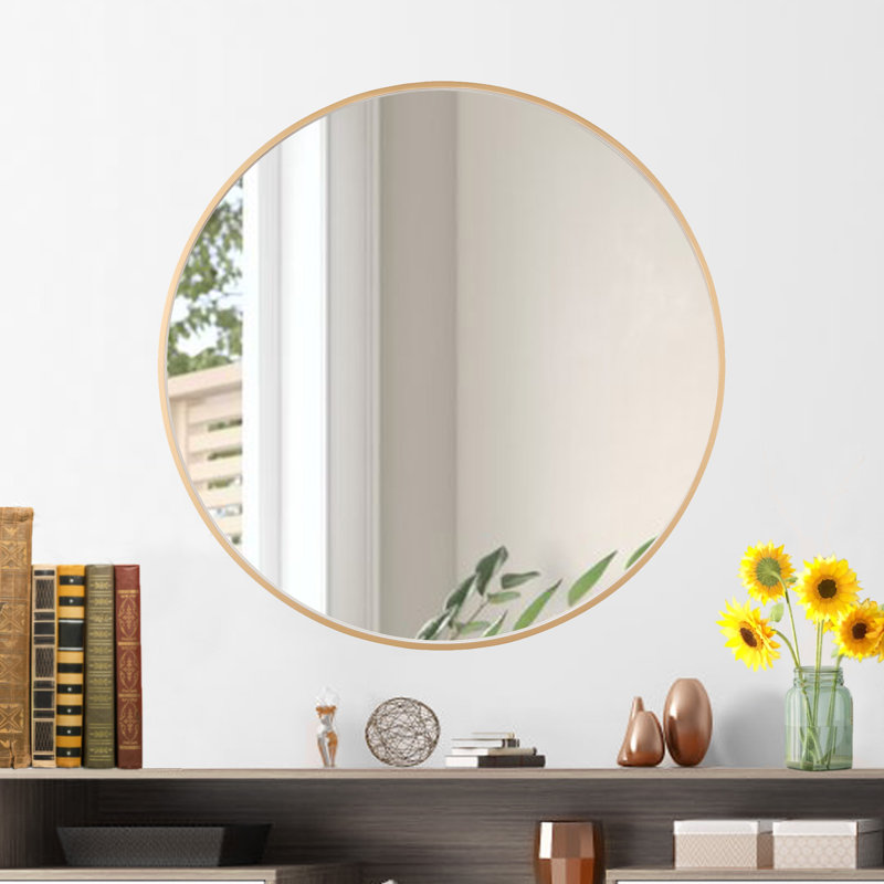 Miroir de salle de bain rond, Or, 28 po x 28 po