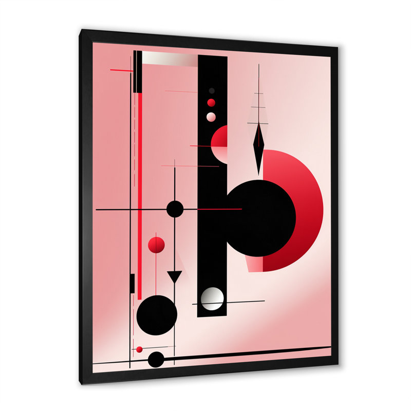 Reproduction d'art sur toile géométrique oracle et géométrique en forme d'oracle, Cadre simple noir