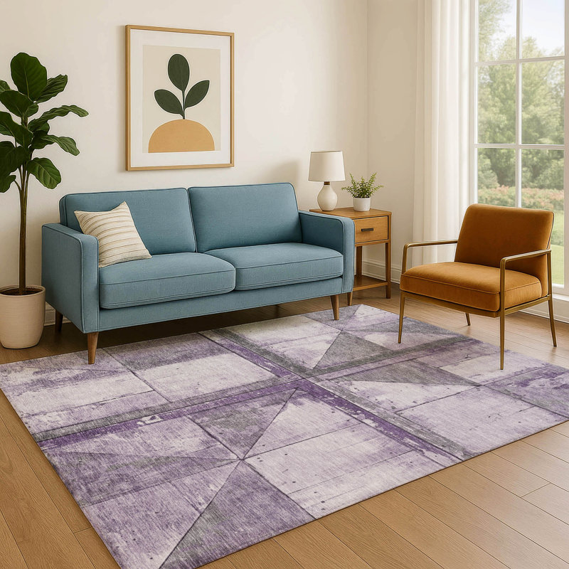 Premium Machine Washable Crestover AMF1876 Geometric Rug, Rectangle 10' x 14'