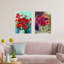 Red Purple Poppy Flowers Bouquet Vase Floral Botanical - 2 Piece No Frame Print Set-88622289