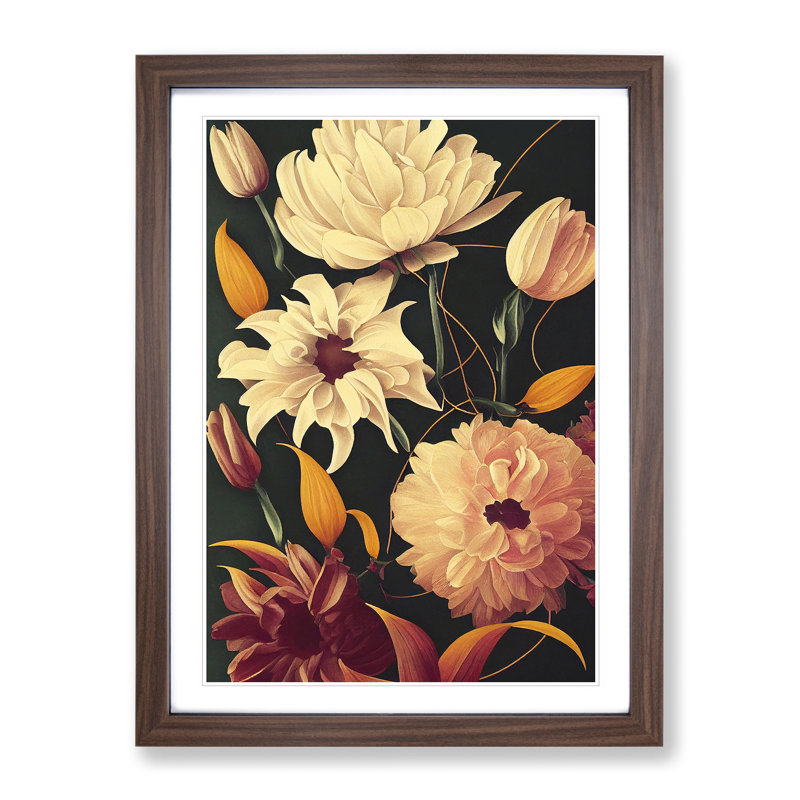 Assorted Flowers - Framed Print, 64cm H x 46cm W x 2cm D, Walnut Framed