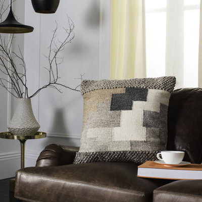 Plaid Wool Throw Pillow