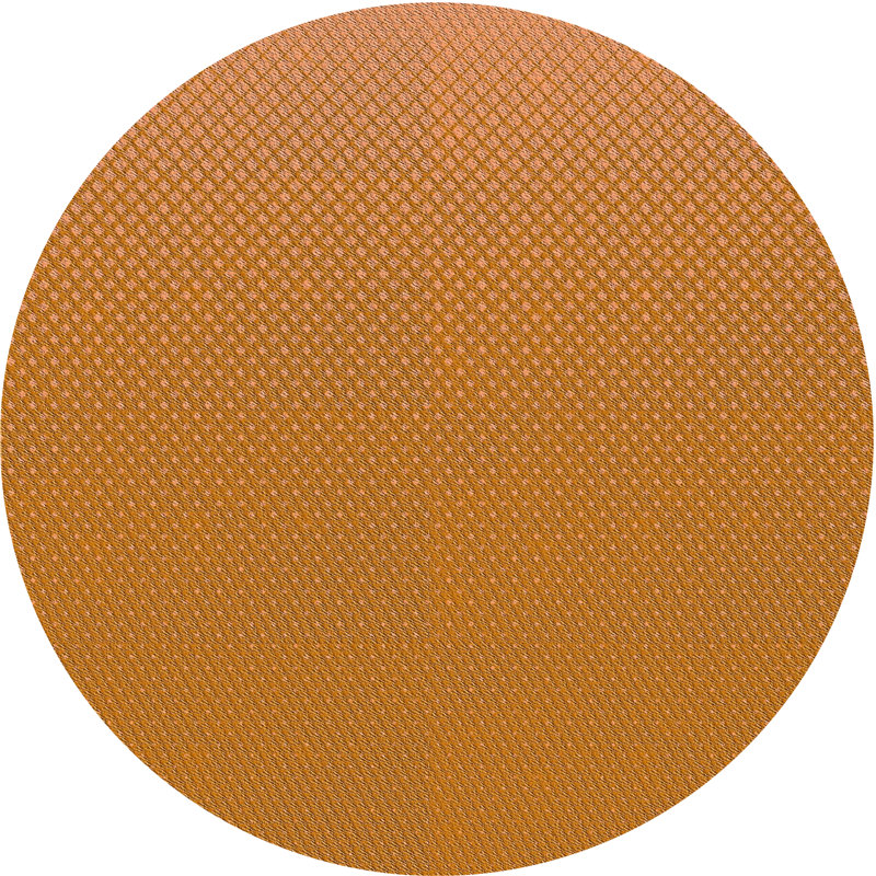 Tapis orange tissé à la machine, Rond 8 pi