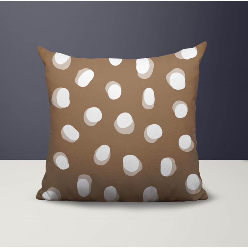 Oreiller réversible intérieur / extérieur Jayi Spots, 18 x 18, Beige