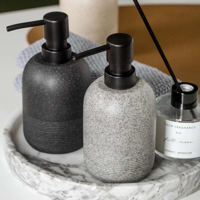 2 pièces / ensemble de distributeur de savon à main, distributeur de savon liquide en résine pour comptoir de salle de bain, distributeur de savon à vaisselle pour la cuisine - 10,6 oz.