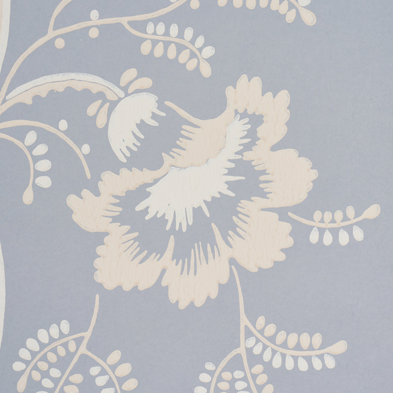 Papier peint fleurs de cloche, Bleu