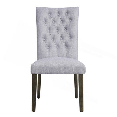 Ensemble de 2 chaises d'appoint Merel en lin gris et chêne gris