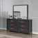 Commode double 6 tiroirs en bois massif avec miroir Annet