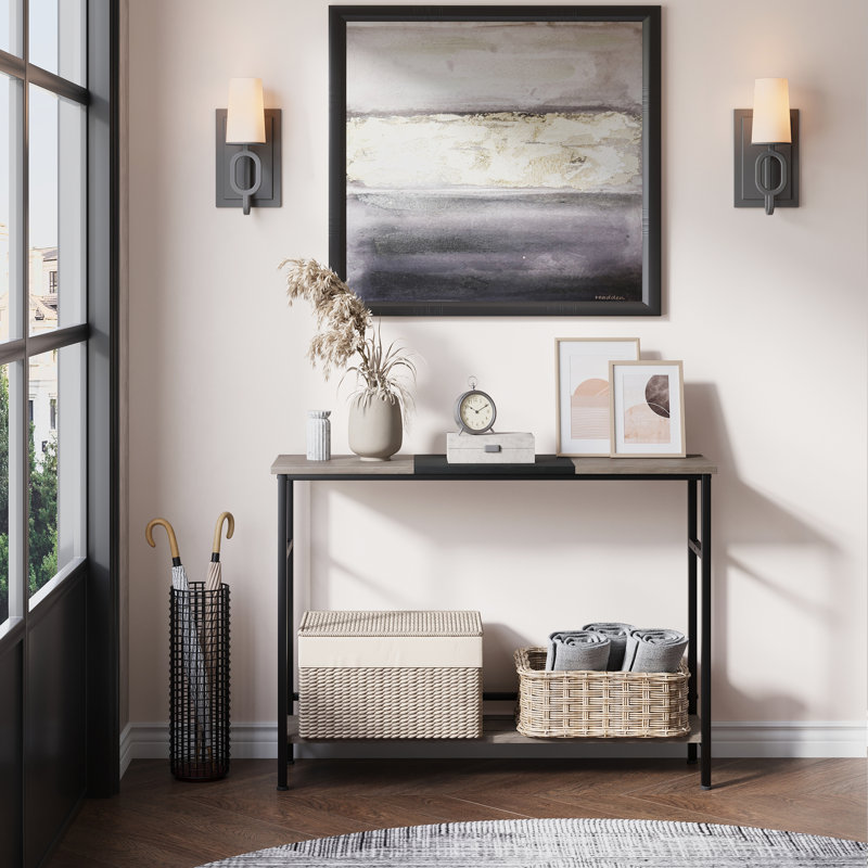 Table de bout Arbella, Gris / noir