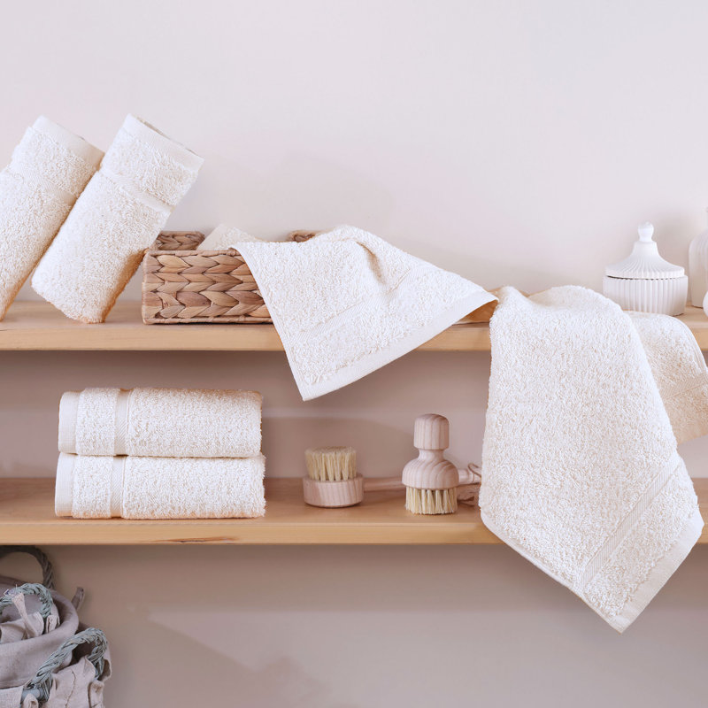 12-Pack Turkish Cotton Washcloth Set, 13x13 Inch 600 GSM Face Towels, Sea Salt