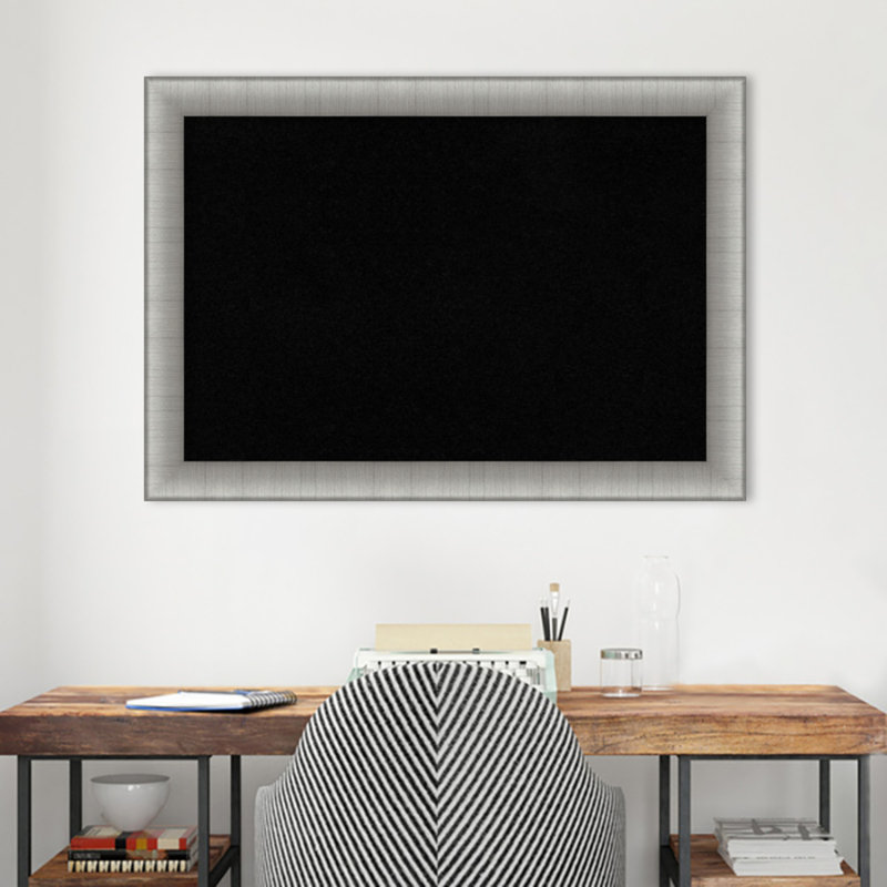 Elegant Brushed Pewter Frame Wall Cork Small Bulletin Board