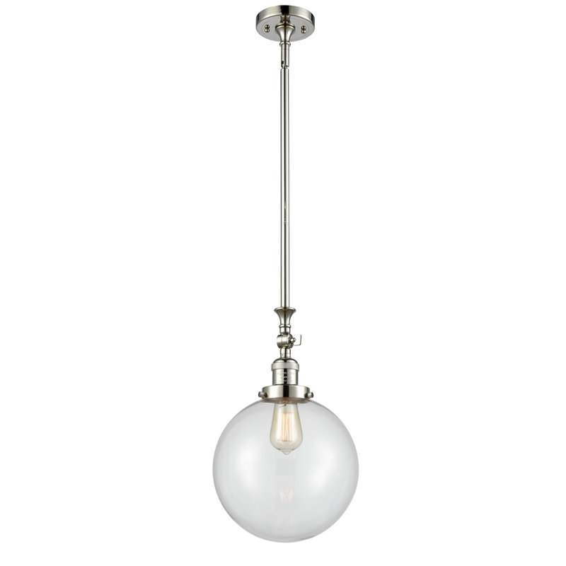 Luminaire suspendu sphère 1 lumière Hitterdal, Transparent, Or satiné, Ampoule DEL 6 watts Vinage