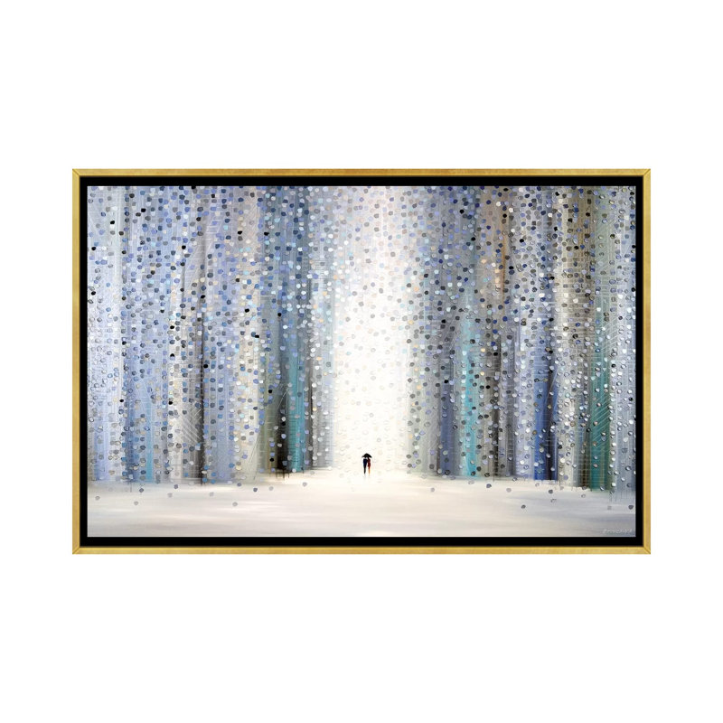 «A Rainy Day in New York» par Ekaterina Ermilkina, reproduction d'art sur papier encadrée, Pas de tapis, Toile encadrée d'or