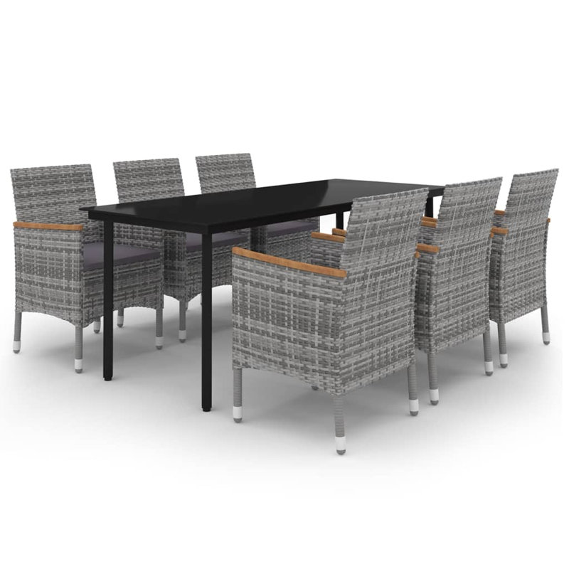 Square 4 - Person 31.5" Long Dining Set, Gray/Gray, 29.1" H x 78.4" L x 39.4" W, 6