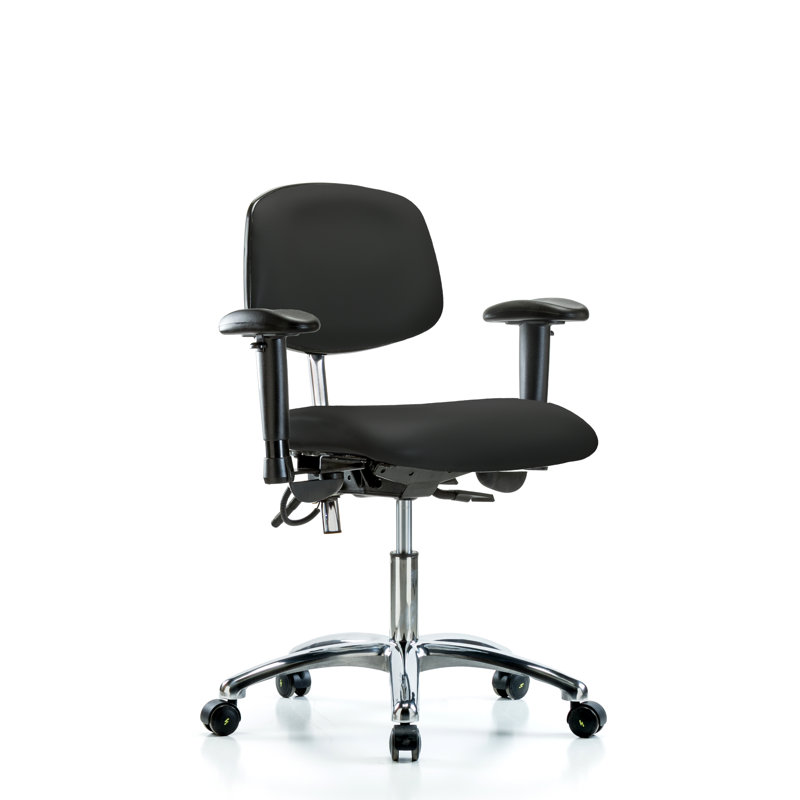 Chaise de tâches ergonomique Neve, Noir, Roulettes, Non inclus