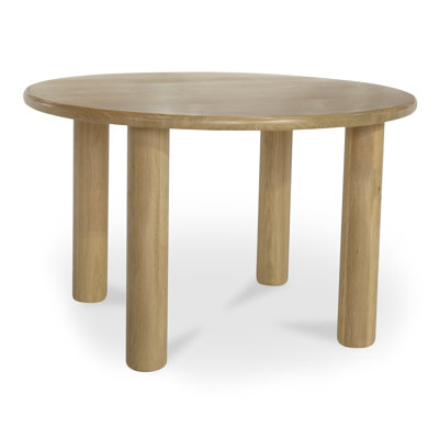 Tully Oak Round Solid Wood Base Dining Table