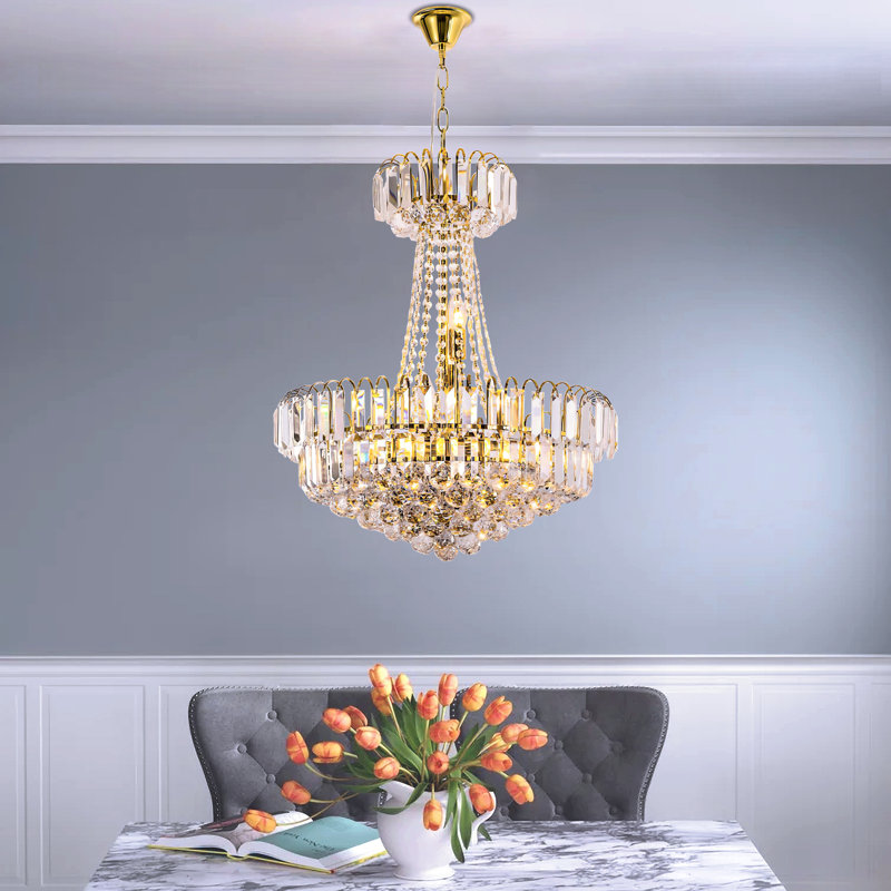 Lustre empire 8 lumières en cristal Ellisse