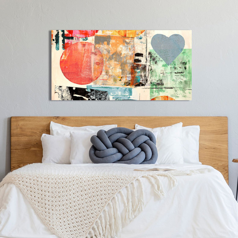 2PW6184 Pop Love #2 by Peter Winkel - Wrapped Canvas Painting, 35cm H x 70cm W x 4cm D