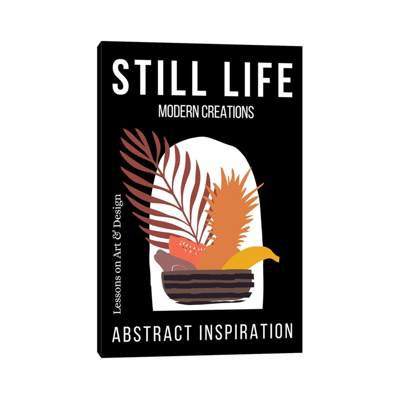 Still Life Abstract Palms On Black Background by Design Harvest - Wrapped Canvas Print, 20.32 cm H x 30.48 cm W