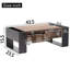 Wood Grain Coffee Table With One Handleless Drawer, Double Storage Space, Storage Compartments On Both Sides, Living Room Sofa Table, Anthracite